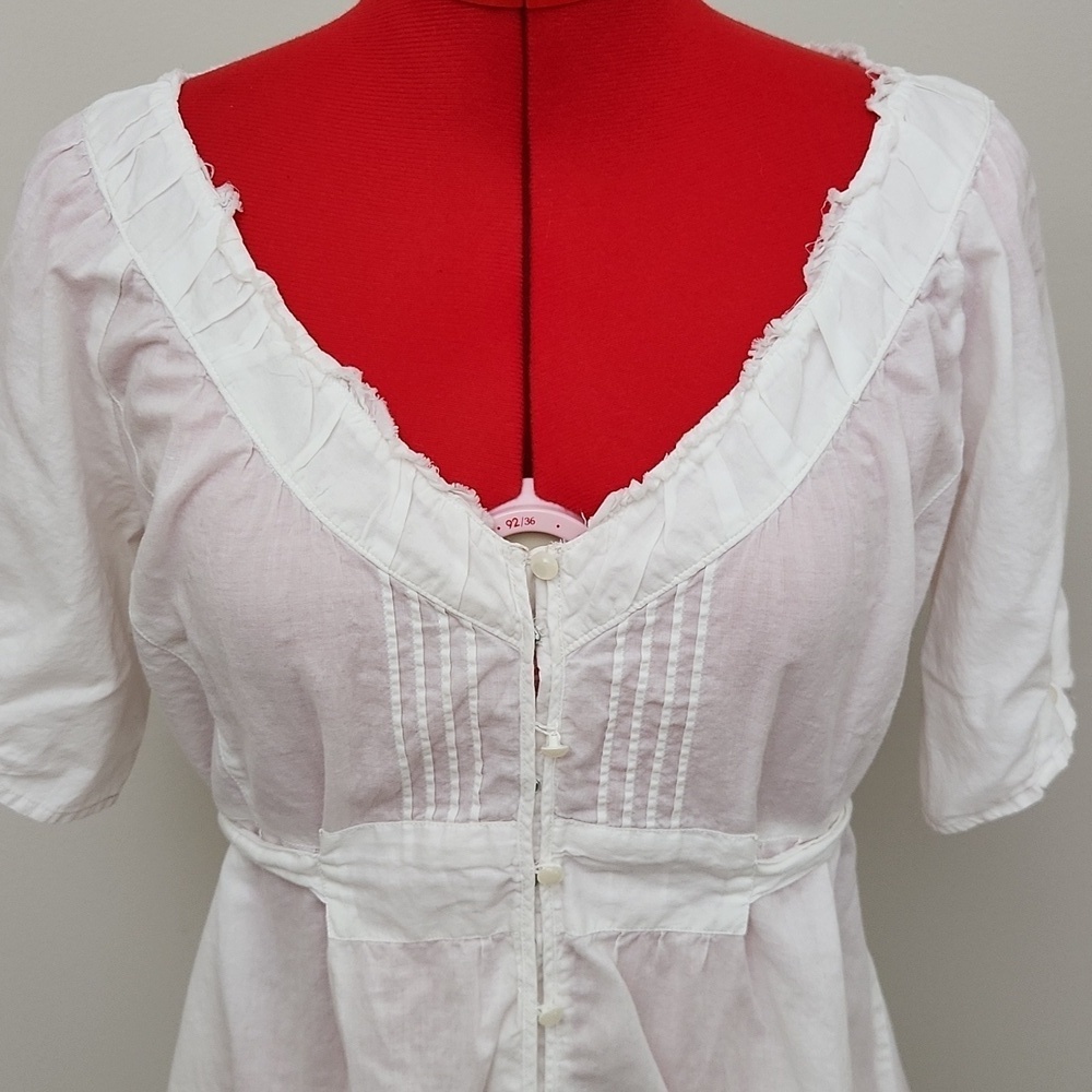 DKNY JEANS 100% cotton button down top - Picture 3 of 16